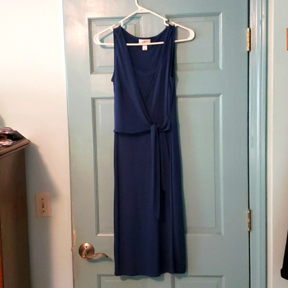 Ann Taylor size 0 faux wrap dress stony blue